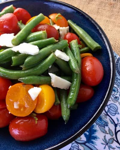 Salade de haricots verts avec tomates et feta 2 UnAmourDeSoi.fr